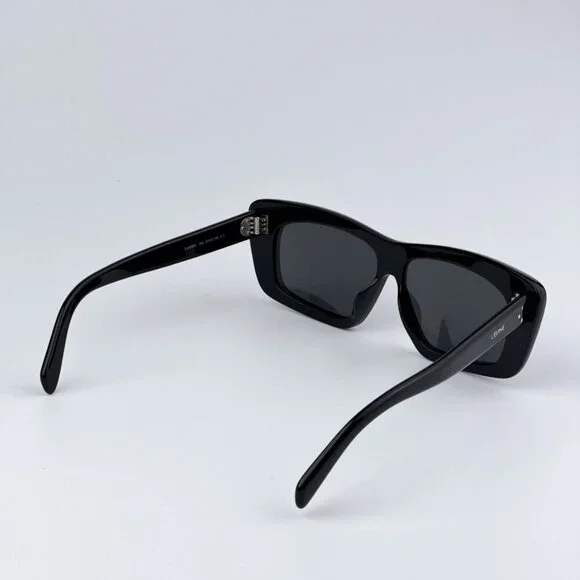 Celine CL40259I 01A BRAND NEW Sunglasses Black Black Rectangle Unisex